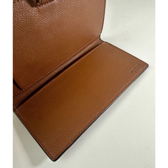 Coach Checkbook Wallet Classic Horse & Carriage Chestnut Brown Pebbled Leather - Picture 4 of 9
